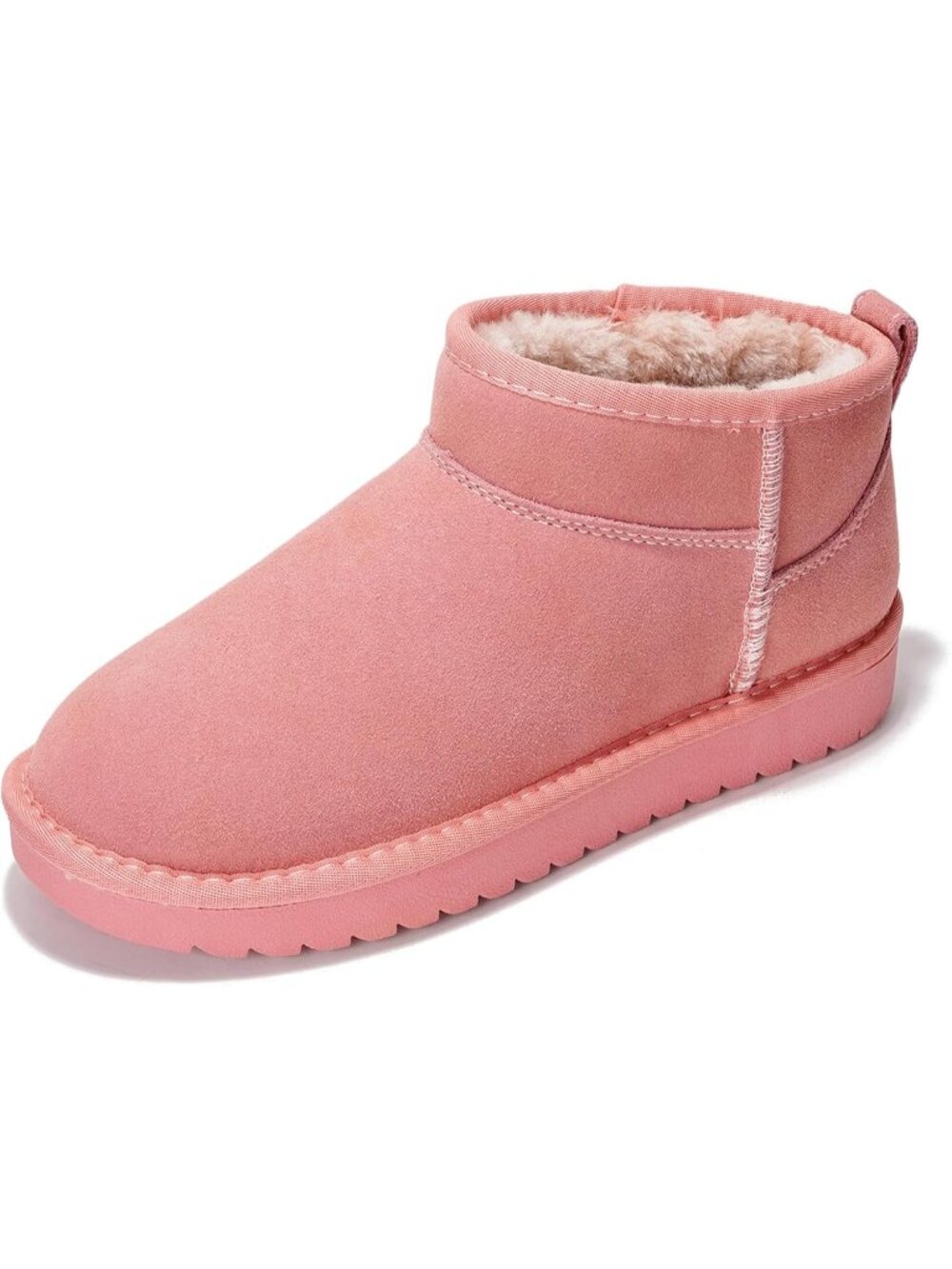 Women's Bubble Gum Suede Round Toe Comfortable Memory Foam Insole Ankle Booties